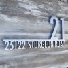 Mid Century Modern Underline with Street Name House Number Sign